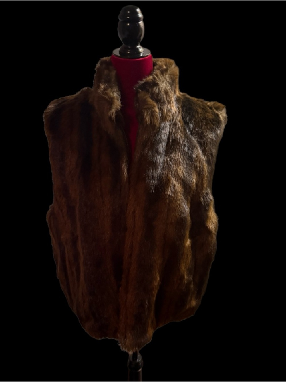 Reversible Faux Brown Fur Vest